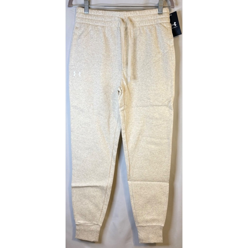 Under Armour Rival Fleece Jogger Pants Women's Small Oatmeal NWT MSRP $55